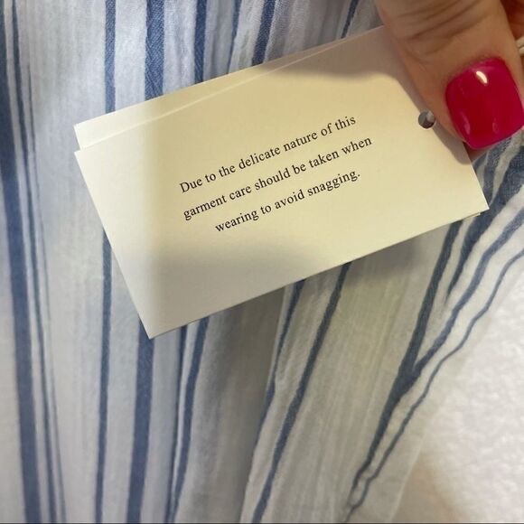 FRAME Striped Cotton Gauze Cover Up Dress One Size - Picture 7 of 10